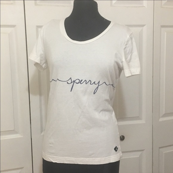 100% Cotton Sperry T-shirt in white - Picture 1 of 7